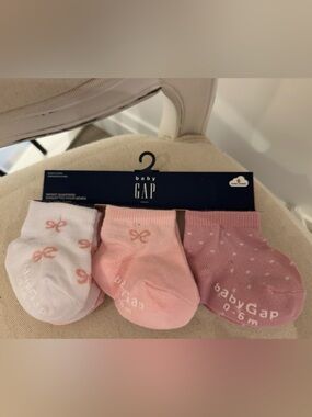 🩰 0~6 Mth GAP Adorable Pink and White Baby Bow & Polka Dot Socks Set 6 pairs NWT